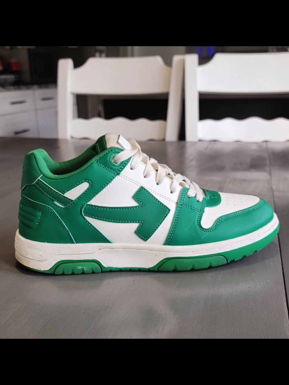 Off-White Out Of Office OOO Sneakers White Green Low Top Size 43 / US 10 Men